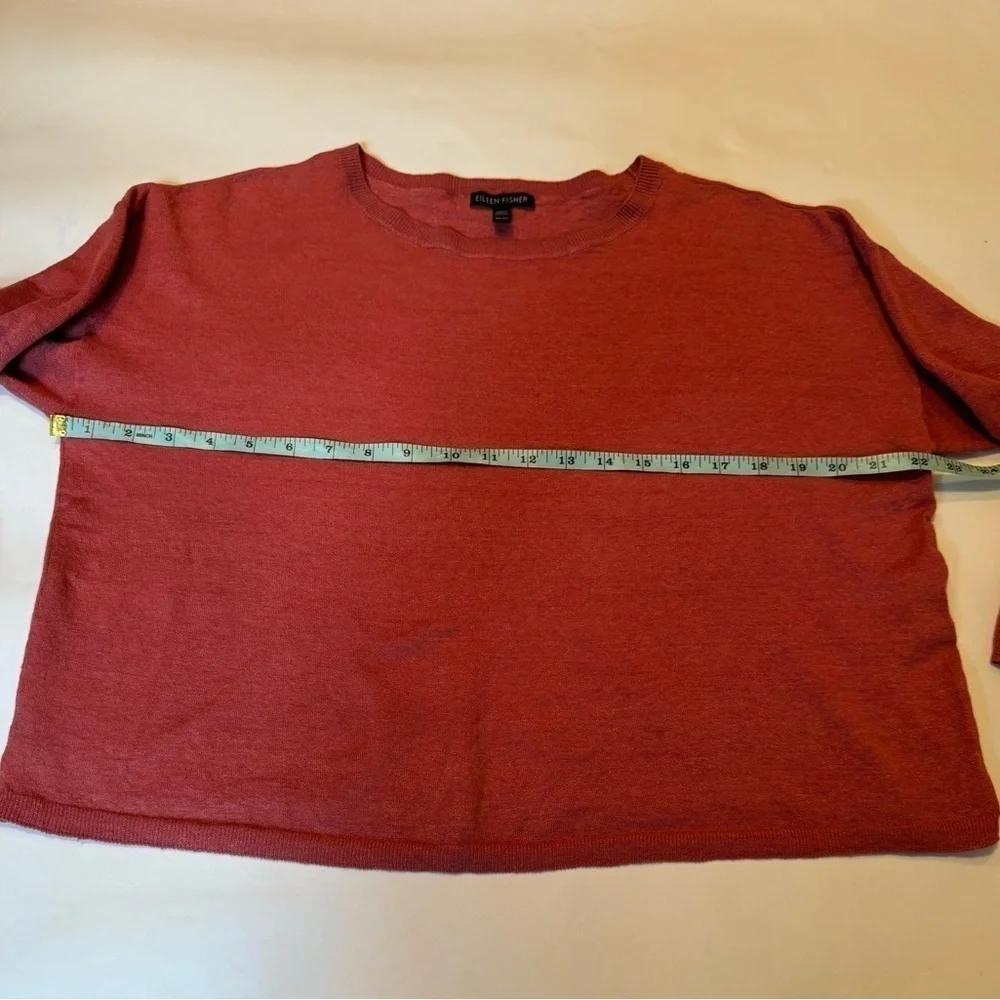 Eileen Fisher Organic Linen & Nylon Sweater Long Sleeve Lagenlook XS